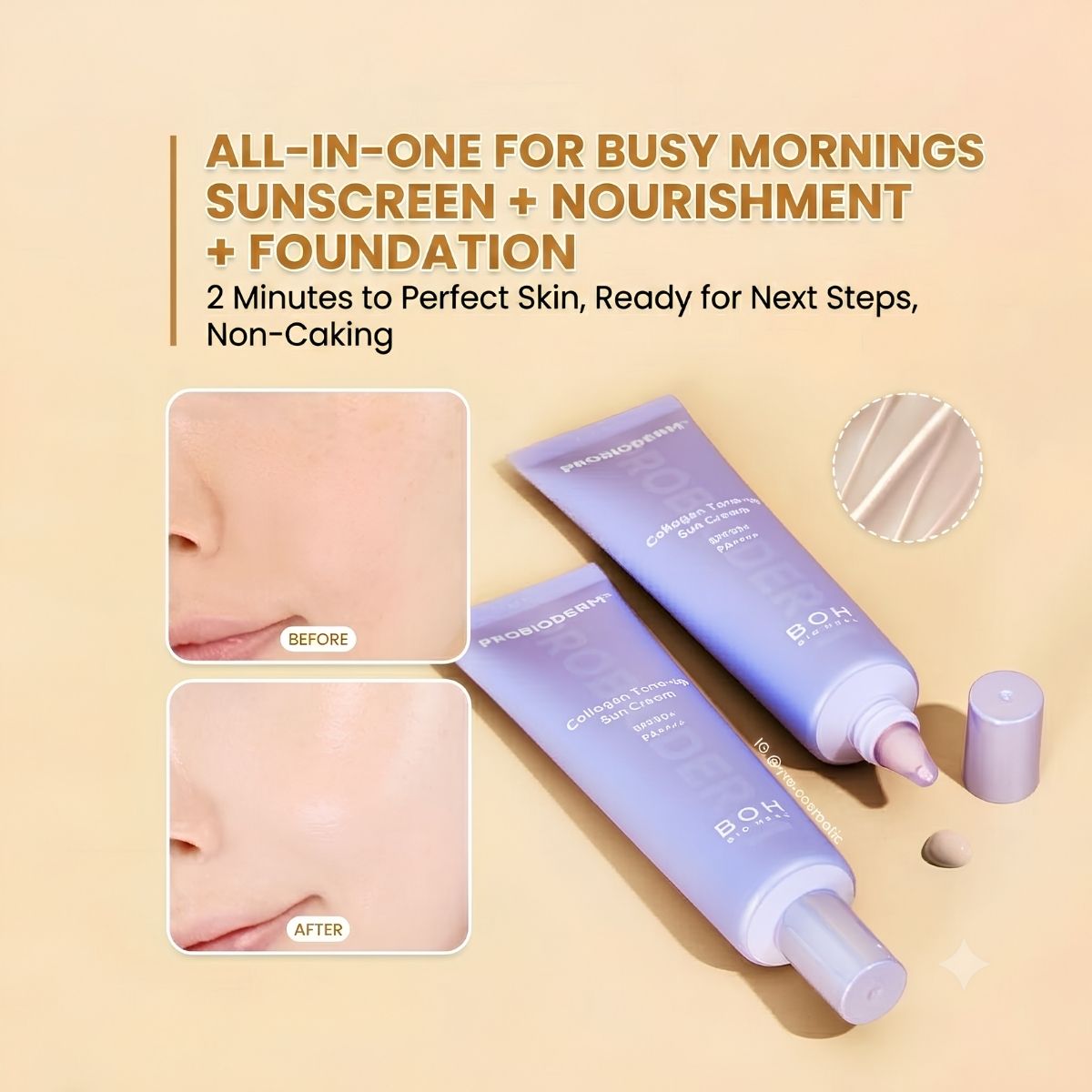 Bioheal BOH Probioderm Collagen Tone Up Sun Cream 50ml Pair-up