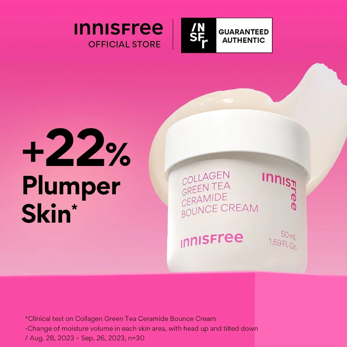 Innisfree Collagen Green Tea Ceramide bounce cream 50ml