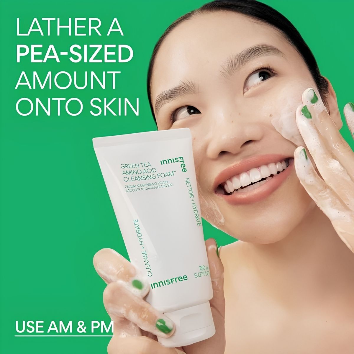 Innisfree Green Tea Amino Hydrating Cleansing Foam 150g — view 3