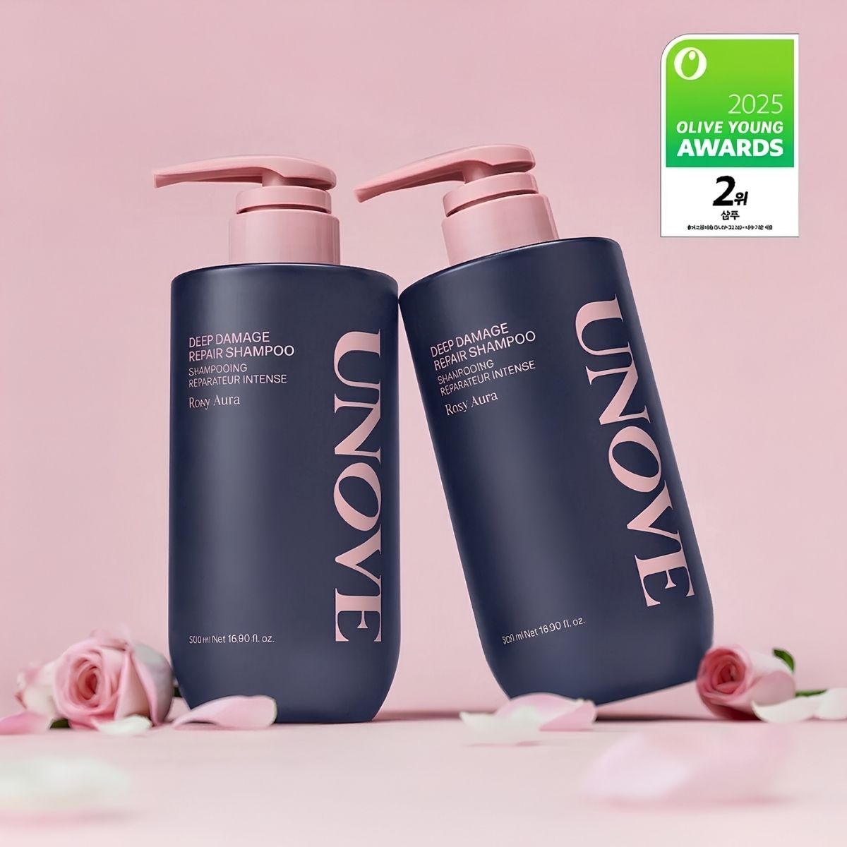 Unove deep damage repair shampoo rosy aura 500ml