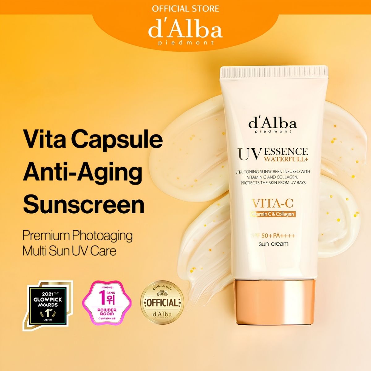 d'Alba uv essence waterfull+ Vita capsule anti aging sun cream 50ml