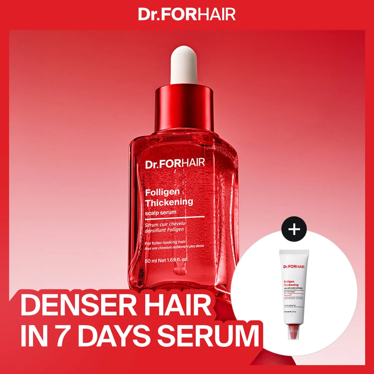 Dr.forhair folligen thickening scalp serum 50ml+ sea salt scalp exfoliator 60g