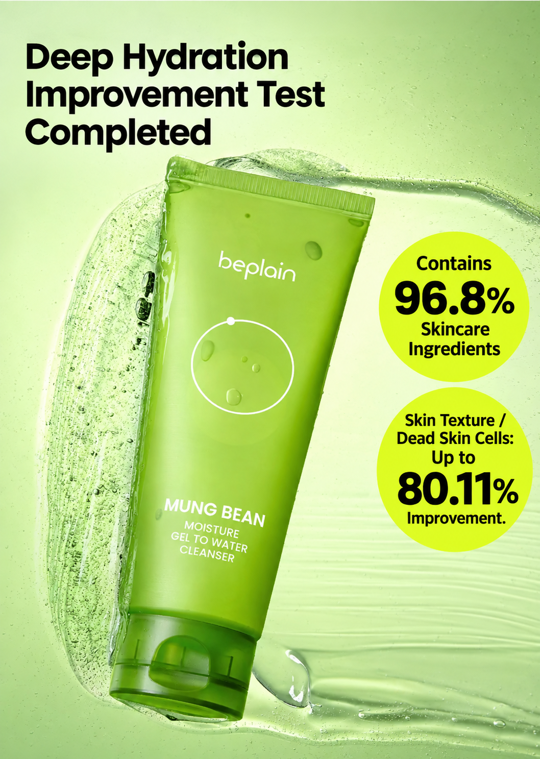 Beplain Mung Bean Hydrating Gel To Water Cleanser 170ml — view 2