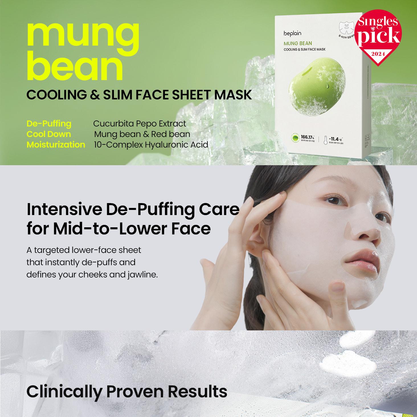 Beplain Mung Bean Cooling & Slim Face Mask Sheet — view 2